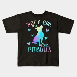 Just a girl who loves pitbulls Kids T-Shirt